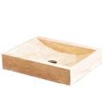 Miamivit Catherine Lavabo Minimalist Doğal Mermer Traverten 40x60x15 - Image 10