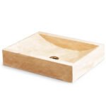Miamivit Catherine Lavabo Minimalist Doğal Mermer Traverten 40x60x15