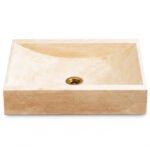 Miamivit Catherine Lavabo Minimalist Doğal Mermer Traverten 40x60x15 - Image 6