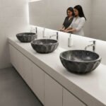 Miamivit Cleopatra Lavabo Seashell Border Doğal Mermer Ayhan Black 40x20h - Image 22