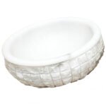 Miamivit Cleopatra Lavabo Seashell Grid Doğal Mermer Milas Pearl 40x20h - Image 11