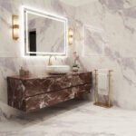 Miamivit Cleopatra Lavabo Seashell Grid Doğal Mermer Milas Pearl 40x20h - Image 6