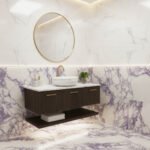 Miamivit Cleopatra Lavabo Seashell Grid Doğal Mermer Milas Pearl 40x20h - Image 5