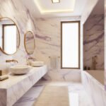 Miamivit Cleopatra Lavabo Seashell Grid Doğal Mermer Milas Pearl 40x20h - Image 4