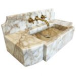 Miamivit Palace Lavabo Sugar Doğal Mermer Calacatta 80x40x15