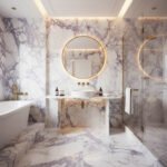 Miamivit Palace Masa Gloria Doğal Mermer Calacatta Viola 75x25x75 - Image 2